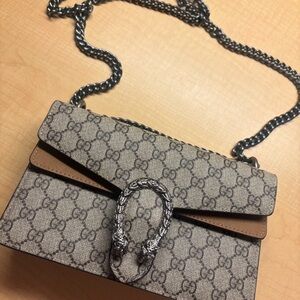 Signature Beige and Brown Crossbody Bag